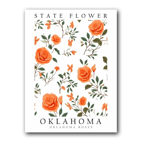Oklahoma Rose, The State Flower of Oklahoma, Poster Print, Wall Décor