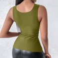 thumbnail image 6 of Fnooota Womens Tank Tops with Built in Bras, Summer Stretch Square Neck Slim Fit Workout Tops Green Size 2XL, 6 of 8