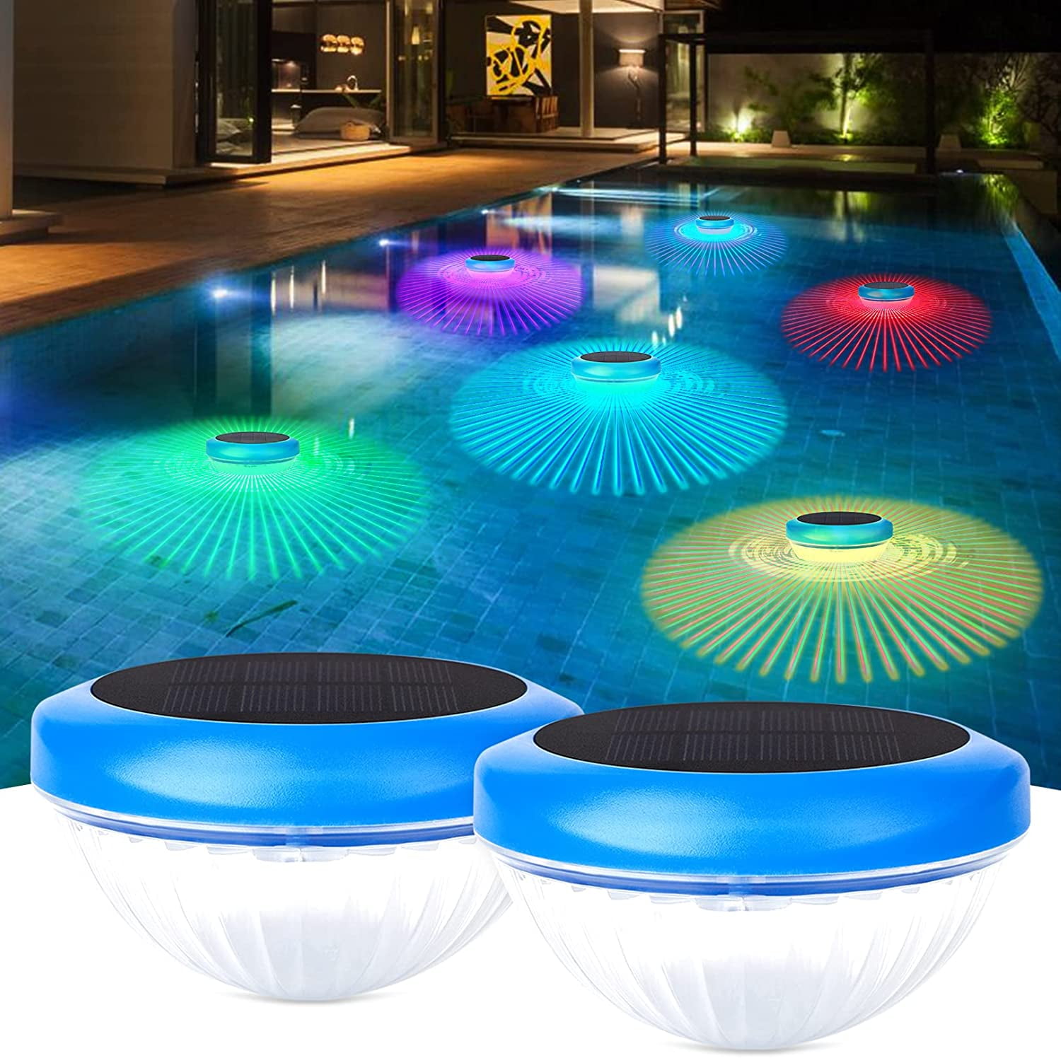 Floating Pool Lights, Solar Pool Lights with RGB Color Changing