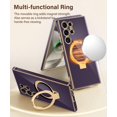 thumbnail image 4 of for Samsung Galaxy S24 Ultra Case with Magnetic Ring Stand,[Compatible with MagSafe][Military Drop Protection] Shockproof Protective Slim Phone Case for S24 Ultra, Deep Purple, 4 of 17