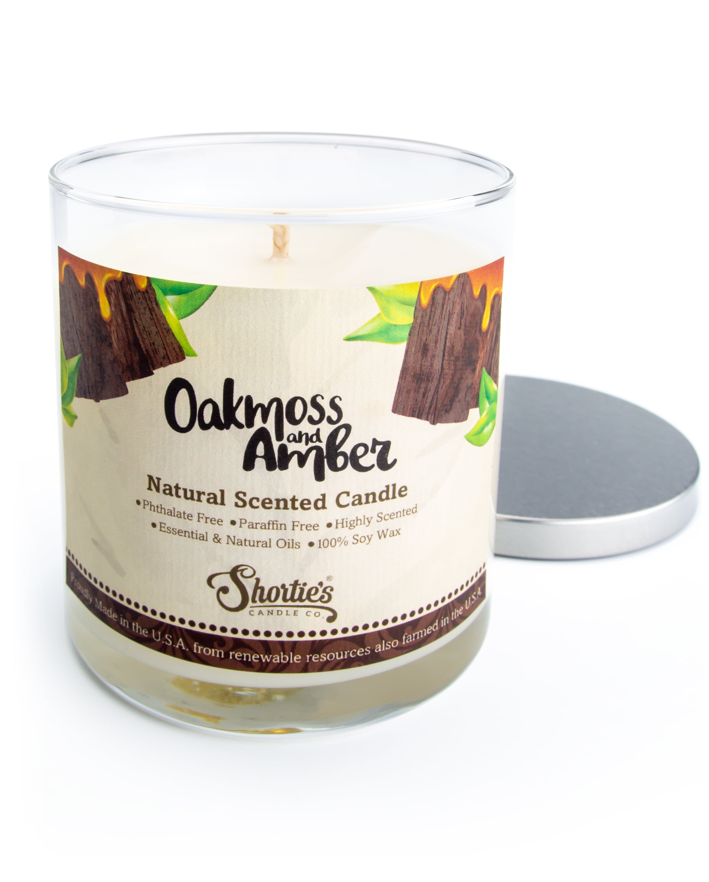 Oakmoss & Amber Scented Natural Soy Candle, Essential Fragrance Oils ...