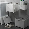 thumbnail image 3 of Cesta de almacenamiento de ropa sucia plegable de pared, organizador de juguetes de plástico Gris S, 3 of 8