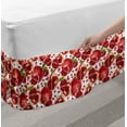 thumbnail image 2 of Harvest Bed Skirt, Exotic Tropical Pattern Complete and Peeled Pomegranates Image with Leaves, Elastic Bedskirt Dust Ruffle Wrap Around for Bedding Decor, 4 Sizes, White and Vermilion, by Ambesonne, 2 of 2