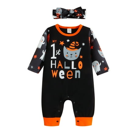 

Jdefeg Baby Girl Chicken Romper Boys Girls Long Sleeve Romper Letter Cartoon Prints Jumpsuit Headbands Set Cute Toddler Outfits Cotton Blend Black 100