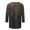 thumbnail image 5 of Sequins Graphic Tshirts for Womens Plus Size 3/4 Sleeve Tops Dressy Casual Crewnek Summer Tee Tunic, 5 of 5