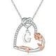 thumbnail image 1 of Collar para mujer, joyería para mujer, collar con colgante de letra y corazón de rosa de colores, joyería para aniversario, día de San Valentín., 1 of 5