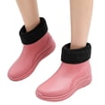 thumbnail image 2 of Mfakffe Women's Short Ankle Rain Boots Waterproof Lightweight Garden Shoes Non-Slip Easy Clean for Work Outdoor with Warm Lining, 2 of 5