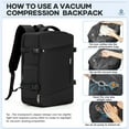 thumbnail image 4 of Vacpack Backpack with Vacuum Seal Travel Backpack Men, Vacuum Compression Backpack with Portable Air Pump, Vacuum Seal Carry on Backpack for Airplanes Women Laptop Airback Vac Pack Daypack Black, 4 of 12