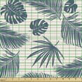thumbnail image 2 of Tropical Sofa Upholstery Fabric by the Yard, Rainforest Island Vibes Monstera Banana Palm Leaves on Stripes Modern, Decorative Fabric for DIY and Home Accents, Slate Blue Pale Pink by Ambesonne, 2 of 5