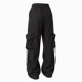 thumbnail image 7 of CQONEPT Cargo Pants for Women High Waist Baggy Casual Baggy Comfy Parachute Trousers Loose Fit Y2k Streetwear Hiking Pant with Pockets M, 7 of 7