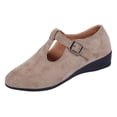 thumbnail image 2 of longantii Mary Jane Shoes Women Slip on Dressy Ballet Shoes for Women New Comfy Non-Slip Flats for School Formal Walking Beige, 2 of 5