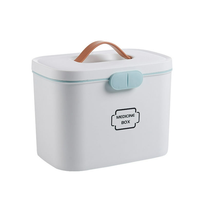 Leaveforme Portable First Aid Kit Handled Medicine Organizer Box