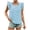 Light Blue, variant on Staron Women's Plaid Ruffled Square Neck Short Sleeve Pullover Top Casual Fashion Loose Comfy Blouse, Orange L