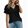 thumbnail image 3 of Scyoekwg Womens Summer Tops Cute T Shirts Loose Short Sleeve Tops Ladies Blouses Dressy Casual Trendy Womens Summer Fashion Womens Western Clothing, 3 of 7