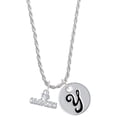 thumbnail image 1 of Delight Jewelry I 'Heart' Gymnastics Silvertone Script Initial Disc - Y - Charm Necklace, 20"+3", 1 of 4