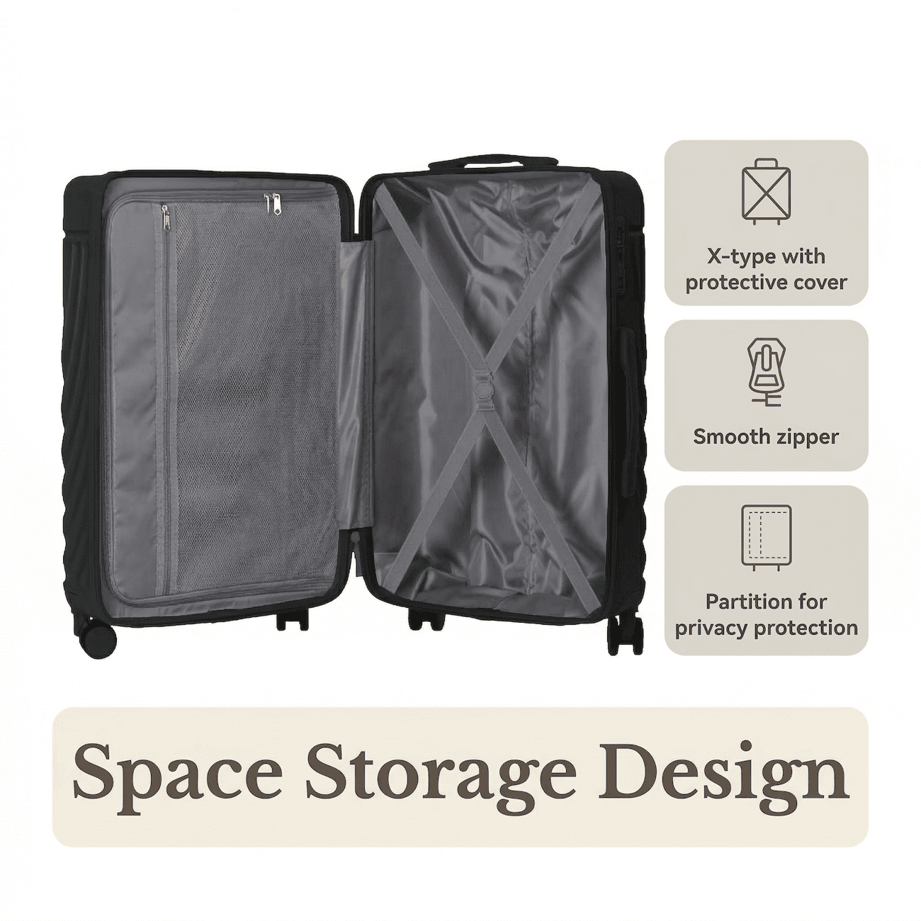 3 Piece Luggage Set, ABS Hardshell Suitcase Set with TSA Lock & Spinner Wheels, Lightweight Durable Travel Luggage 20/24/28 Inch, Carry On & Checked Suitcases, Dark Green