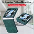thumbnail image 3 of Decase for Samsung Galaxy Z Flip 5 Case, Premium PU Leather+Hard PC Shell Ultra Thin Slim Durable Protective Phone Case Compatible with Samsung Galaxy Z Flip 5 (5G 2023),Green, 3 of 8