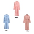 thumbnail image 3 of Maoww Femmes Printemps Ouverture devant Style Décontracté Vêtements de Nuit Filles Simple Manches Longues Robe de Nuit Maison Tenue de Nuit Pyjama Vêtements Bleu m, 3 of 7