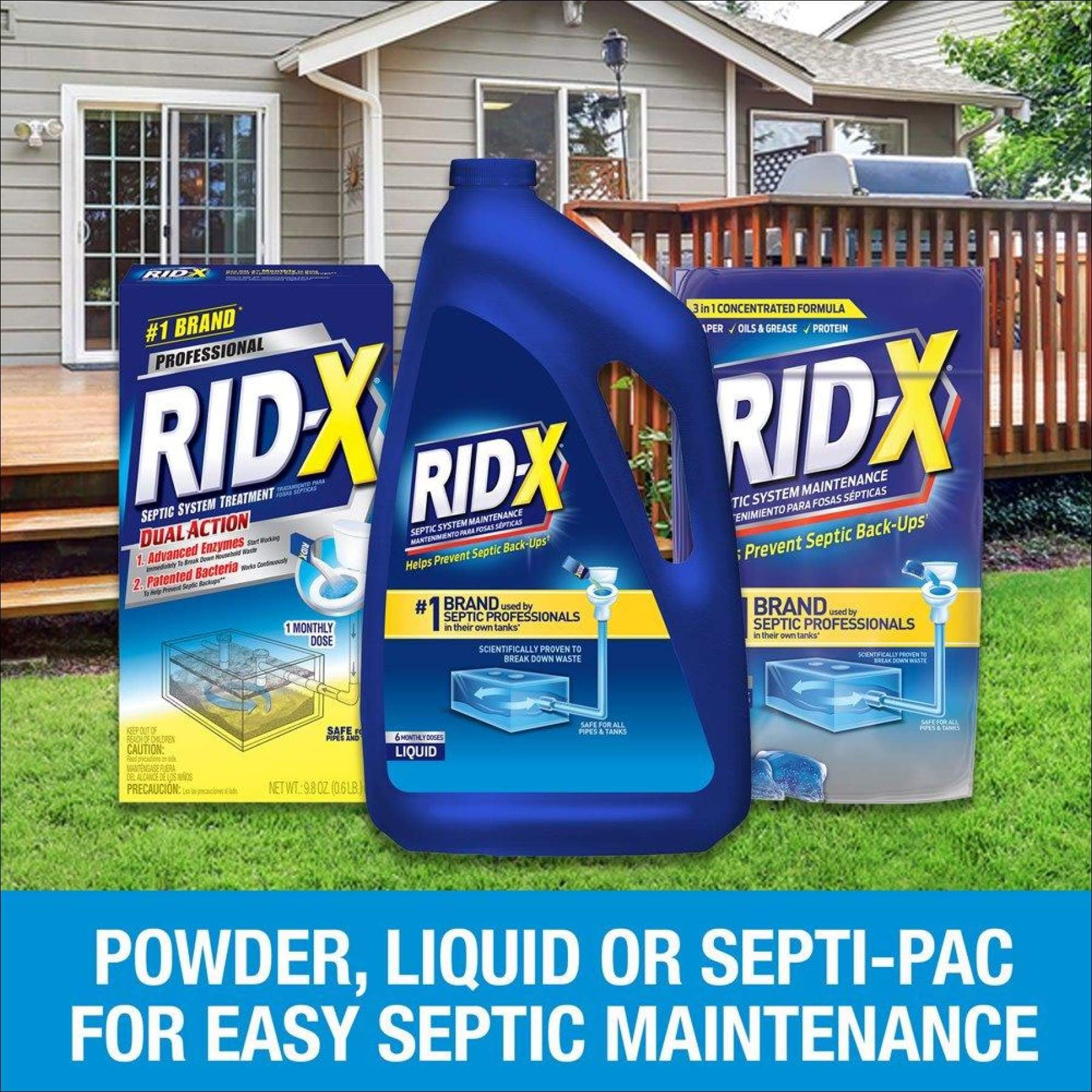 Rid-X Septic System Treatment 3-Monthly Supply Dual Action Septi-Pacs - 3.2  oz