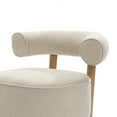thumbnail image 4 of LuxenHome Upholstered Cream Modern U-Shape Back Accent Chair, 4 of 7
