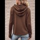 thumbnail image 5 of Sudadera con Capucha para Mujer, de Gran Tamaño, Informal, de Larga, con Cordón Ajustable Marrón Oscuro XXXL, 5 of 7
