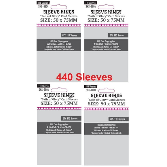 Sleeve Kings ""Sails Of Glory* Card Sleeves 50 X 75 Mm (4X110 Pack 440 Sleeves)