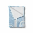 thumbnail image 2 of Christmas Soft Flannel Fleece Throw Blanket, Swirled Lines Snowflakes and Butterflies Abstract Winter, Cozy Plush for Indoor and Outdoor Use, 50" x 60", Baby Blue White, by Ambesonne, 2 of 6