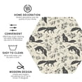 thumbnail image 3 of Disketp Vintage Moon Fox Funny Coasters,4 Pcs Leather Coasters with Holder, Perfect Housewarming Hostess Gifts,Protect Furniture from Water Marks Scratch and Damage-Hexagon, 3 of 6