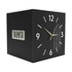 thumbnail image 1 of Reloj de pared esquinero decorativo con calendario moderno y silencioso, indicador de fecha y día de la semana, reloj digital Negro, 1 of 9