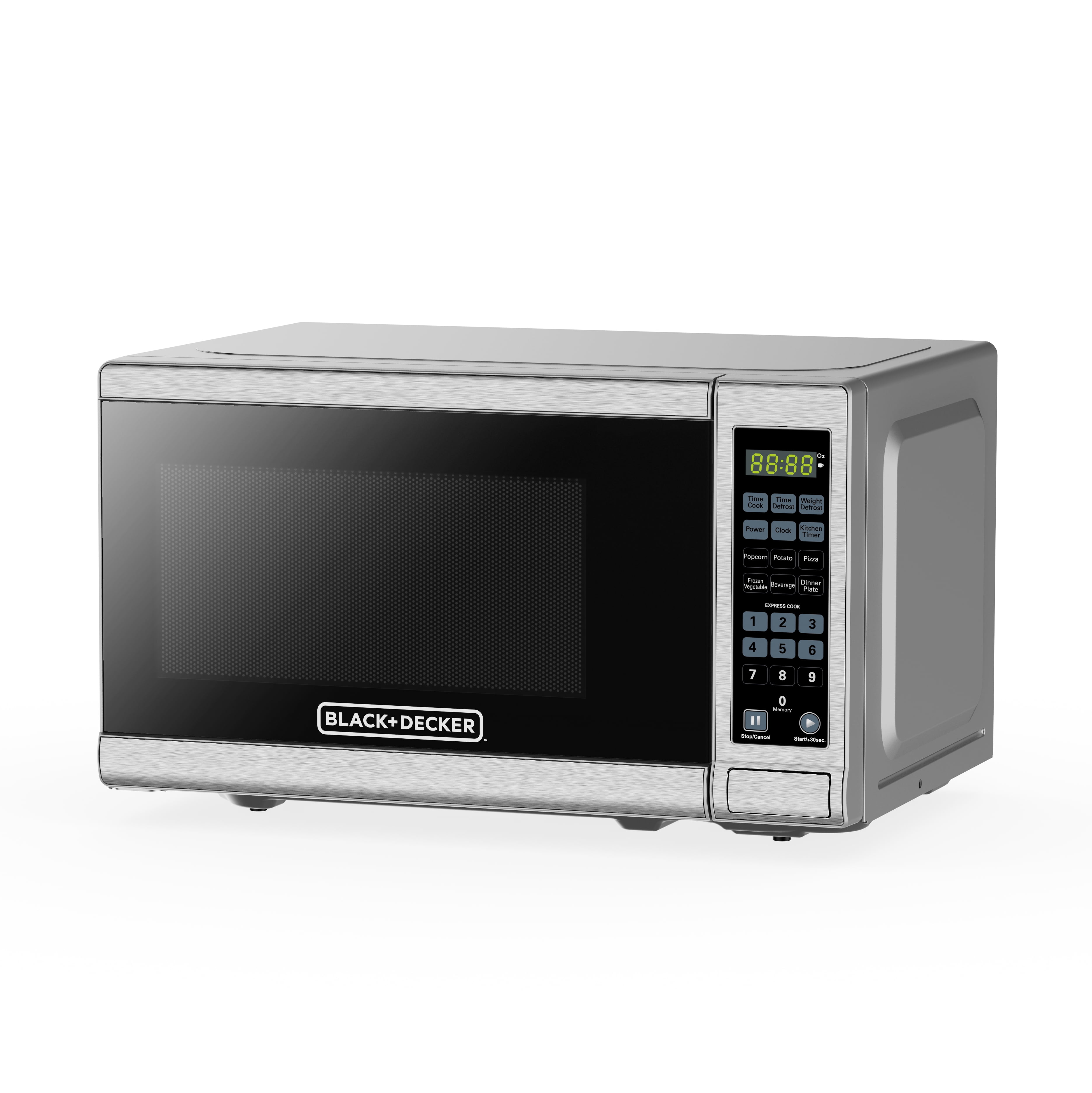 BLACK+DECKER EM720CB7 Digital Microwave Oven with Turntable Push-Button  Door, Child Safety Lock, 700W, Stainless Steel, 0.7 Cu.ft for Sale in Katy,  TX - OfferUp