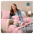 thumbnail image 3 of Super Soft Fleece Sheet Set - King Size - Extra Plush Polar Fleece, No-Pilling Bed Sheets - All Season Cozy Warmth (King, Light Pink), 3 of 9