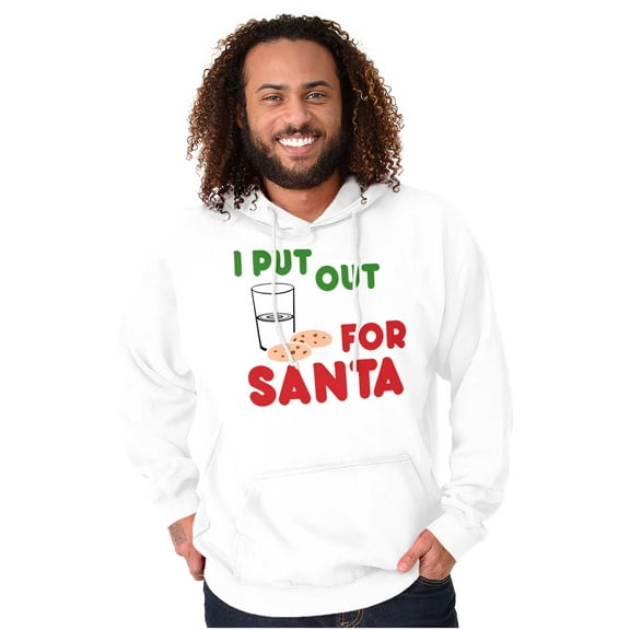 I Put Out For Santa Christmas Cookies Unisex Plus Fleece Graphic Hoodie Brisco Brands 2X