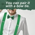 thumbnail image 6 of Green Clip on Suspender Elastic Y Shape Adjustable Brace for Men Women Clothing St Patricks Fashion Accessories Cosplay Show Wedding Birthday Outfit Party Costume Gift Supplies - 1 count, 6 of 7