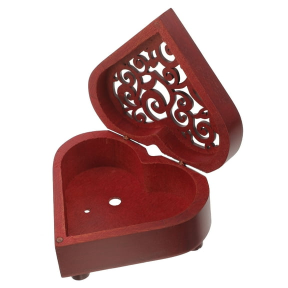 HOLIDYOYO Heart Shaped Wooden Music Box Your Own Wind- Box - Rustic Handmade Decorative