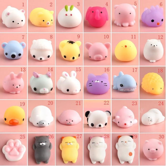 25Pcs Lindo Mini Animal Squishies Kawaii Mochi Squeeze Juguetes Estiramiento Estrés Squishy Fidget Juguete Gao Jinjia unisex