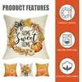 thumbnail image 3 of Hello Fall Pumpkin Decorative Throw Pillow Covers 16x16 Set of 4, Autumn Harvest Maple Leaves Sunflower Porch Patio Outdoor Pillowcase, Farmhouse Thanksgiving Orange Cushion Case Home Decor, 3 of 6