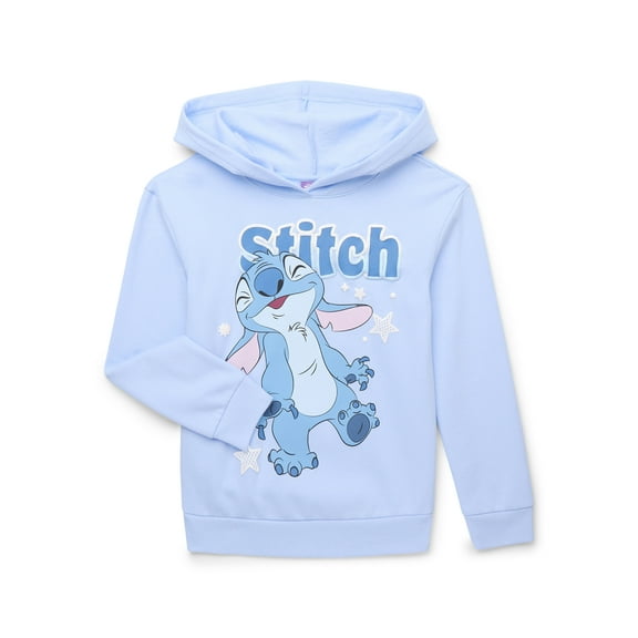 Stitch Girls Graphic Fleece Hooded Sweatshirt, Sizes 4-16