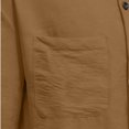 thumbnail image 7 of Havenx Mens Cotton Linen Hoodies Button Down Long Sleeves Hooded Shirts with Pockets Hoodies Trendy Summer Beach Vacation Casual Tops,Brown L, 7 of 7