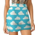 thumbnail image 3 of Fluffy Clouds New Women Skirts Double-Layer Printed Short Dress Mini Sport Skirt Cute Cloud Sky Blue Minimalistic Minimal, 3 of 7