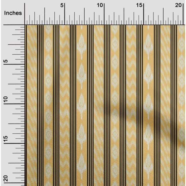 oneOone Polyester Tissu Lycra Rayures Imprimé Tissu Ikat par Yard 56 Pouces de Large