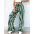 thumbnail image 5 of Pants Elastic Waist Palazzo Pants for Women Casual Lounge Wide Leg Pants Green M, 5 of 9