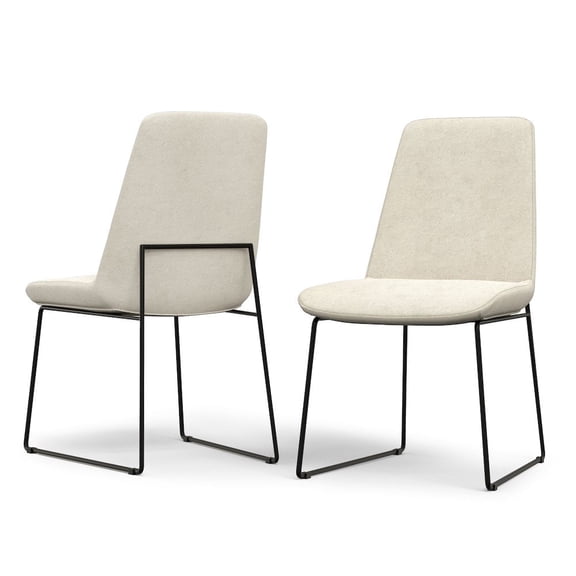 Simpli Home Corina Dining Chair (Set of 2) in Natural Linen Look Fabric