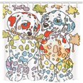 thumbnail image 1 of Cortina de ducha ABPHQTO baño tela poliéster estampado perro manchado colorido dibujos animados 160x180 cm, 1 of 1