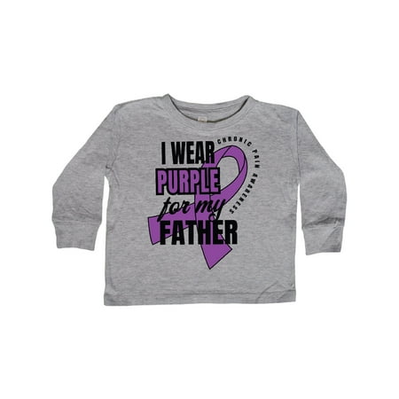 

Inktastic Chronic Pain I Wear Purple For My Father Gift Toddler Boy or Toddler Girl Long Sleeve T-Shirt