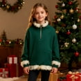 thumbnail image 6 of KAUOD Boys Girls Christmas Fleece Jackets Half Zipper Cute Fuzzy-Lined Hooded Coats Kids Winter Pullover Sweatshirts Clothes, 6 of 8