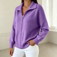 thumbnail image 5 of KICILVS Sweater Jacket for Women Full Zip Collared Ribbed Cuffs Knit Coat Plain Casual Fall Winter Trendy Outerwear, 5 of 5