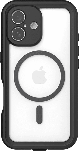 Body Glove Tidal Waterproof with MagSafe Case for iPhone 16, Black/Clear