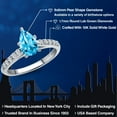 thumbnail image 2 of Gem Stone King 10K White Gold Swiss Blue Topaz and E - F Lab Grown Diamond Engagement Ring for Women | 1.77 Cttw | Pear Shape 9X6MM | Gemstone November Birthstone | Size 5, 2 of 6