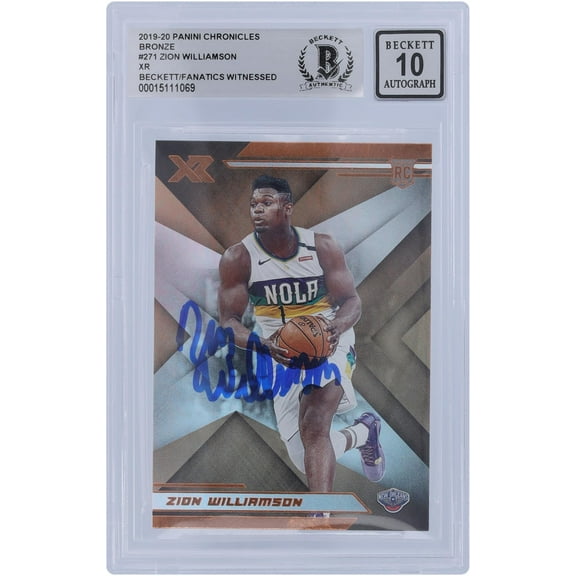 Zion Williamson New Orleans Pelicans Autographed 2019-20 Panini Chronicles XR Bronze Variation #271 Beckett Fanatics Witnessed Authenticated 10 Rookie Card - Fanatics Authentic Certified