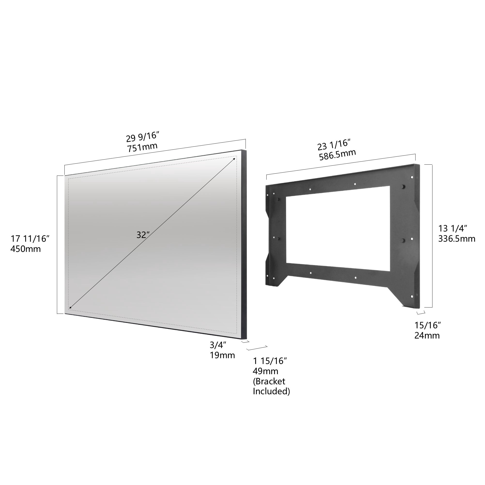 Elecsung 32 inches Smart Mirror Bathroom TV 4K Screen Waterproof LED Television Spa Goo-gle System Atsc Dtv